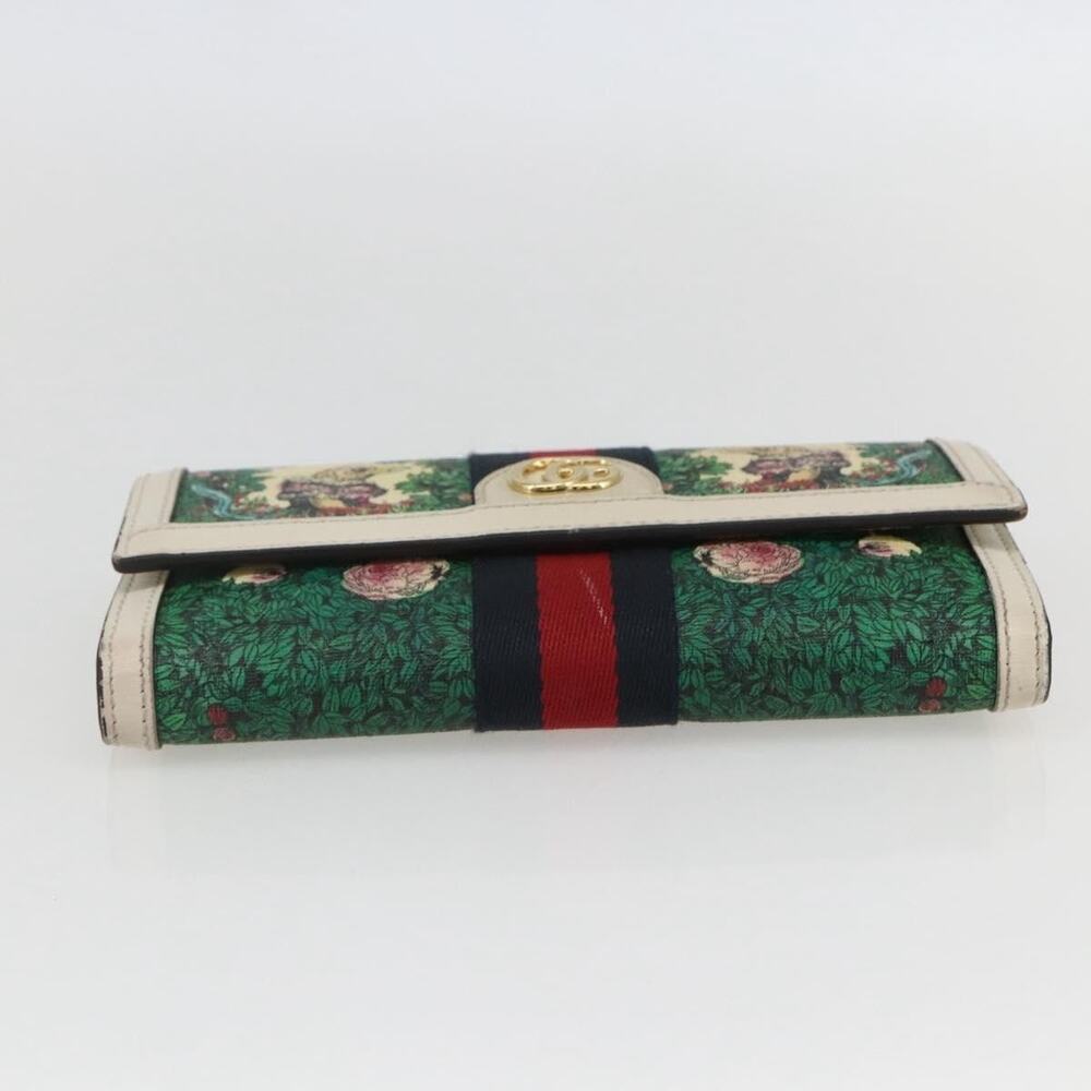 Gucci GG Marmont Web Coated Canvas Yuko Higuchi Wallet Green - Picture 9 of 12